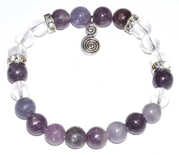 8mm Lepidolite with Double Spiral (image for) 8mm Lepidolite with Double Spiral