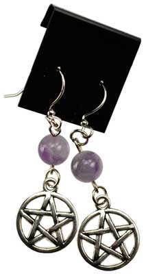 Amethyst Pentagram earrings (image for) Amethyst Pentagram earrings