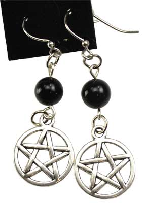 Black Onyx Pentagram earrings (image for) Black Onyx Pentagram earrings