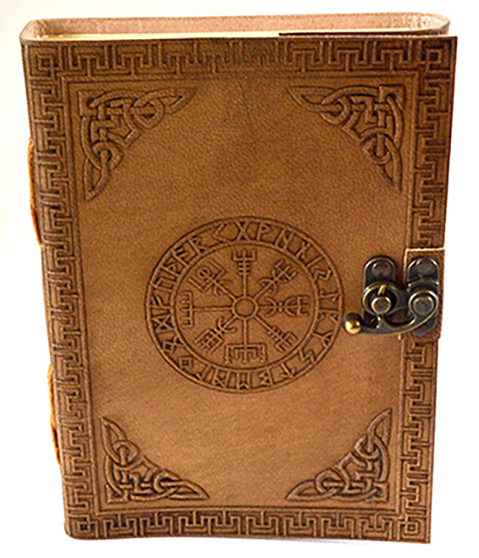 (image for) 5" x 7" Rune leather blank book w/ latch