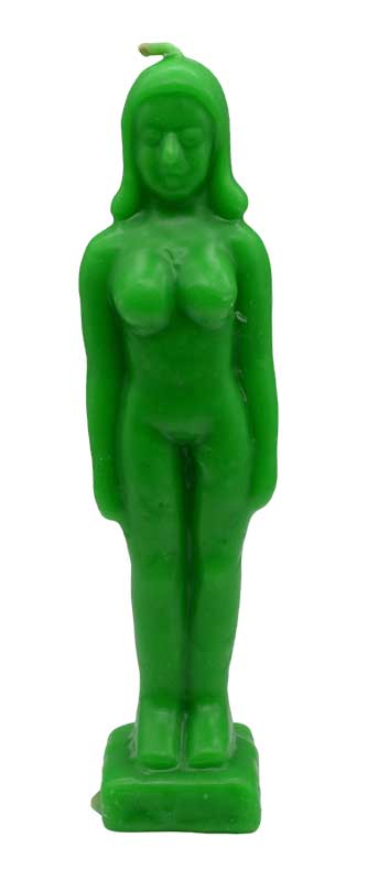 6 3/4" Green Woman candle (image for) 6 3/4" Green Woman candle