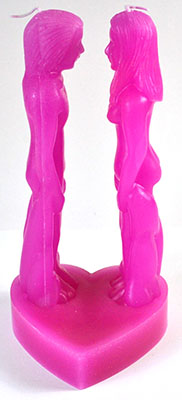 8" Pink Face to Face candle (image for) 8" Pink Face to Face candle