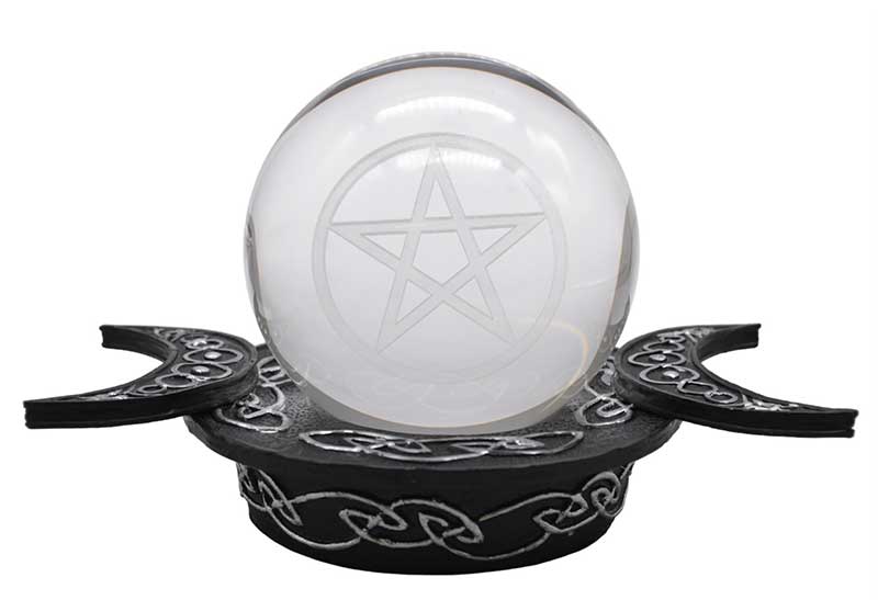 70mm Pentagram gazing ball wTriple Moon stand (image for) 70mm Pentagram gazing ball wTriple Moon stand