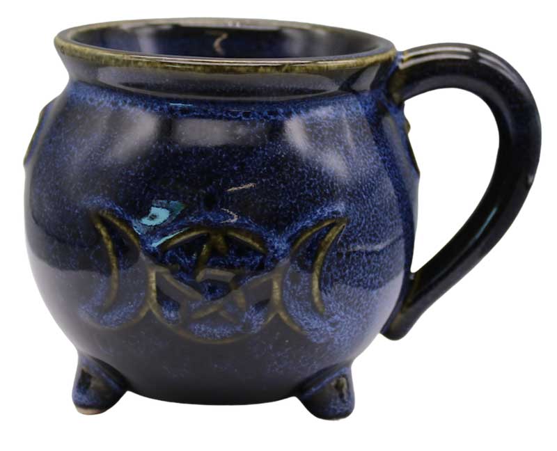 3 3/4" Pentagram Cauldron Blue mug (image for) 3 3/4" Pentagram Cauldron Blue mug