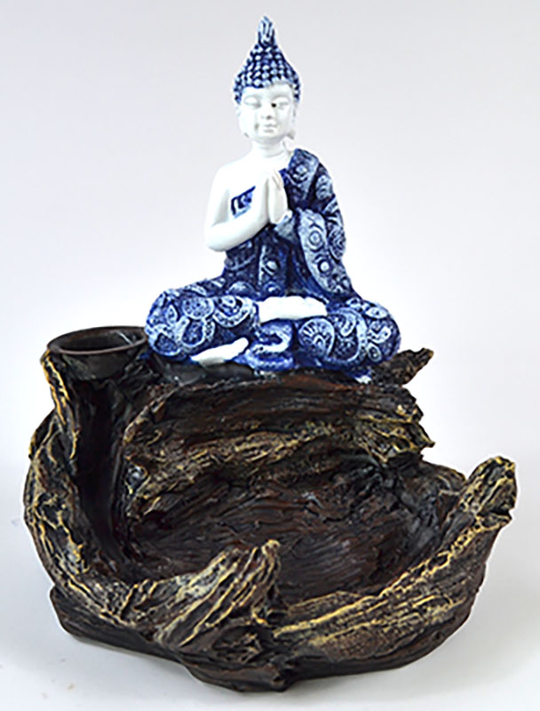 4 1/16" Blue Buddha backflow incense burner (image for) 4 1/16" Blue Buddha backflow incense burner