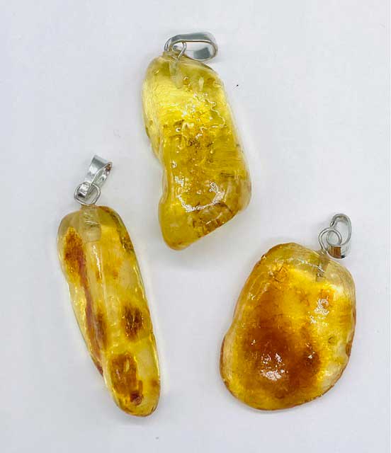 Amber tumbled pendant (image for) Amber tumbled pendant