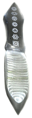 10" Selenite Chakra athame (image for) 10" Selenite Chakra athame