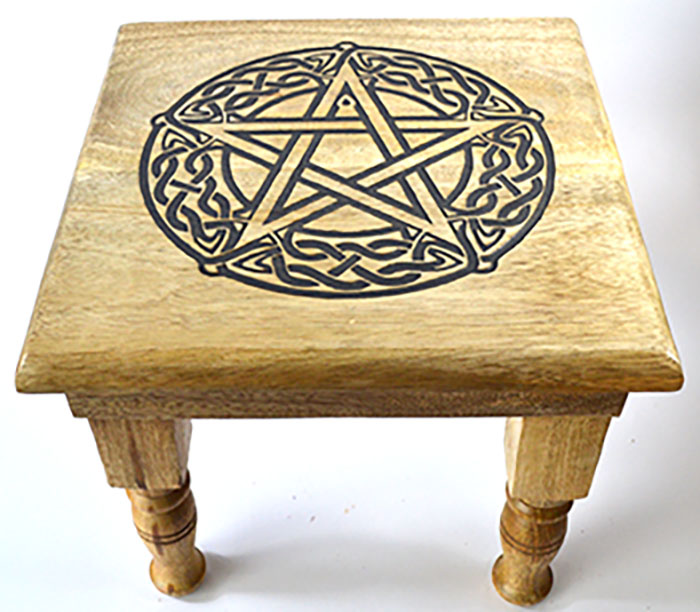 9"x 9"x 8" Pentagram altar table (image for) 9"x 9"x 8" Pentagram altar table