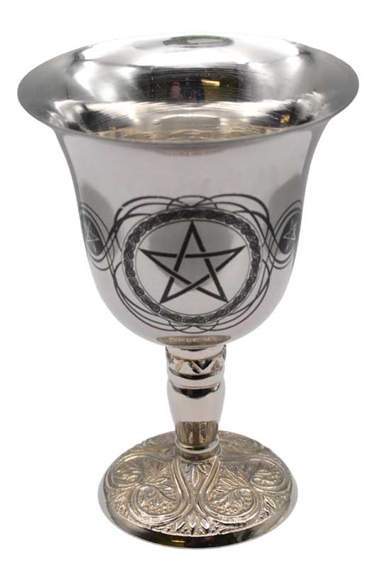 4 3/4" Pentagram chalice stainless steel (image for) 4 3/4" Pentagram chalice stainless steel